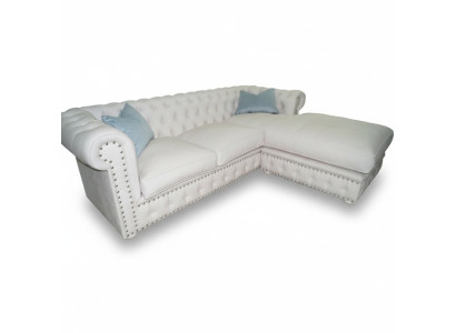 Sofa Aksamit Narożnikowa kanapa Chesterfield Włókienniczy Materiał Narożnik Podkładka Couch Zestaw narożny