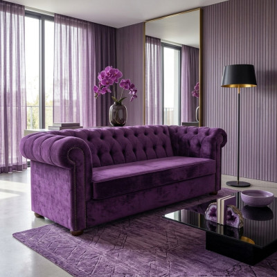 Sofa 3 miejsce do siedzenia Chesterfield Couch Sofa Łóżko Funkcja łóżka Kanapy Sofy Materiał Nowość