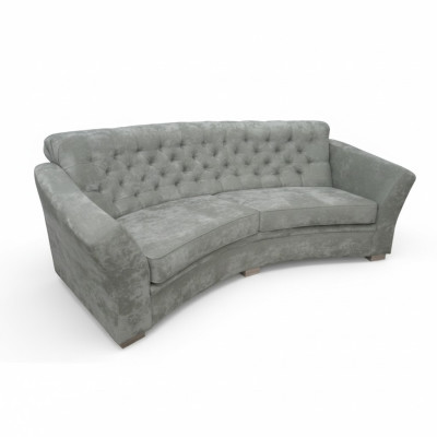 Sofa Trzyosobowa Pół Okrągły Chesterfield Podkładka Sofa Kanapy Beżowa