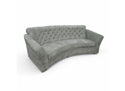 Sofa Trzyosobowa Pół Okrągły Chesterfield Podkładka Sofa Kanapy Beżowa