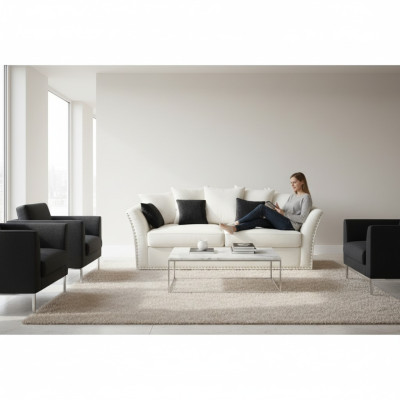 Klasyczny Design Kanapa Podkładka Sofa Trzyosobowa Kanapa Materiałowa Sofy 3 miejsce do siedzenia