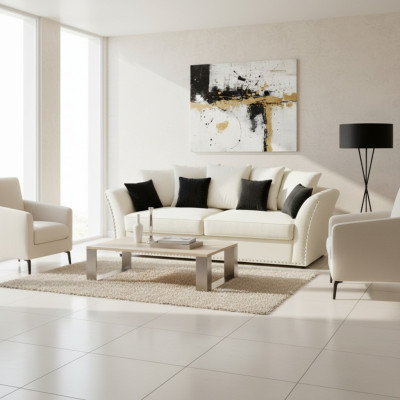 Klasyczny Design Kanapa Podkładka Sofa Trzyosobowa Kanapa Materiałowa Sofy 3 miejsce do siedzenia