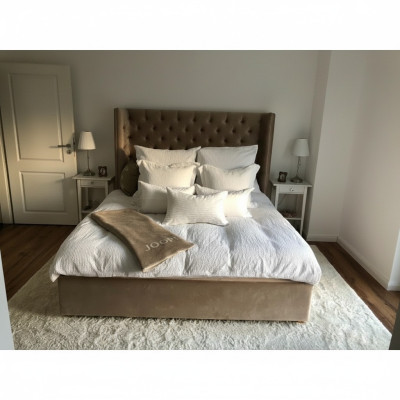 Chesterfield Łóżko Podkładka Double Łóżko Hotelowe Sypialnia 140x200cm Brązowe Nowe