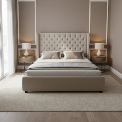 Chesterfield Łóżko Podkładka Double Hotel Dekoracja łóżka Sypialnia 180x200cm