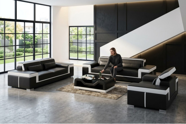 Design Skóra Sofa Kanapa Podkładka Sofy Kanapy Trzyosobowa 3-osobowa Pokój dzienny Siedziba Nowy
