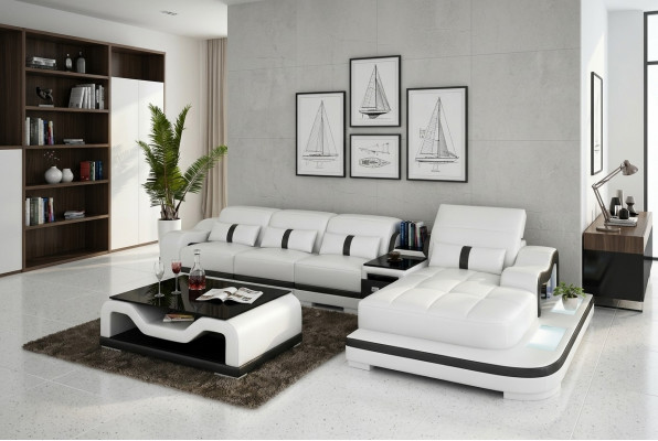 Sofa skórzana Kanapa Zestaw sofowy Nowa 3+2+1 miejsce do siedzenia Ustawić Design Nowoczesna Sofa +USB
