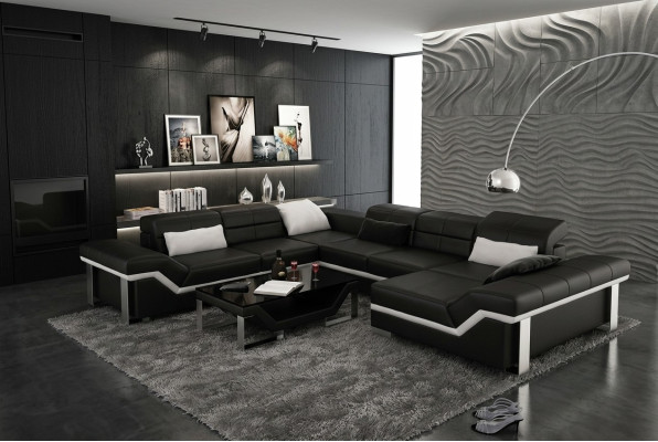Nowoczesna sofa skórzana Narożnikowa kanapa Sofa Podkładka Kanapa Żywy krajobraz K5007 + USB