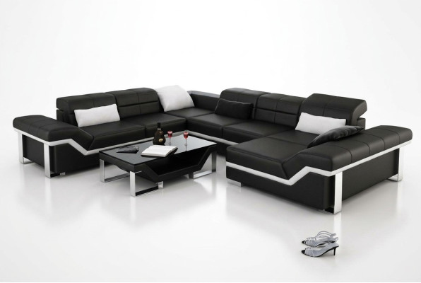 Nowoczesna sofa skórzana Narożnikowa kanapa Sofa Podkładka Kanapa Żywy krajobraz K5007 + USB