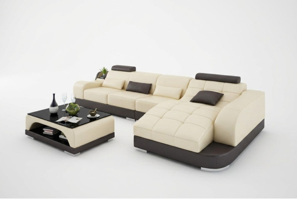 Narożnikowa kanapa Designerska sofa w kształcie litery L Podkładka Siedziba Ustawić Skóra Żywy krajobraz