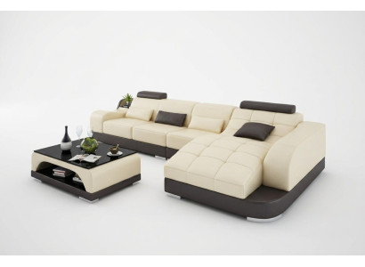 Narożnikowa kanapa Designerska sofa w kształcie litery L Podkładka Siedziba Ustawić Skóra Żywy krajobraz