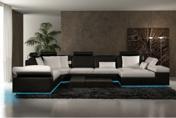 Nowoczesna część wypoczynkowa Narożnikowa kanapa Sofa Podkładka Sofa Żywy krajobraz Skóra Sofa
