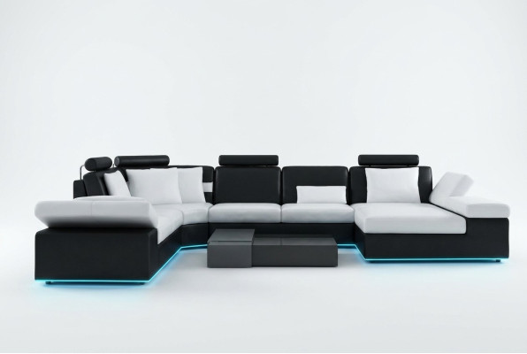Nowoczesna część wypoczynkowa Narożnikowa kanapa Sofa Podkładka Sofa Żywy krajobraz Skóra Sofa