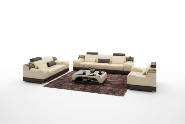 Design Zestaw sofowy Kanapa Podkładka Sofy Skóra 3+2 miejsce do siedzenia Kompletny Zestaw New Modern