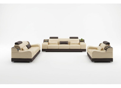 Zestaw sofowy Kanapa Podkładka Sofa 3+3 Kompletny zestaw Obcios Design Skóra 2-częściowy.