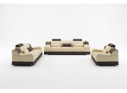 Zestaw sofowy Kanapa Podkładka Sofa 3+3 Kompletny zestaw Obcios Design Skóra 2-częściowy.