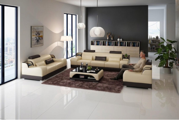 Sofa trzyosobowa Podkładka Designerska sofa trzyosobowa Siedziba Nowoczesne sofy Pokój Meble