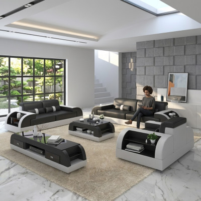 Zestaw sofowy Kanapa Podkładka Sofa 3+1 Kompletny zestaw Obcios Design Skóra 2-częściowy.