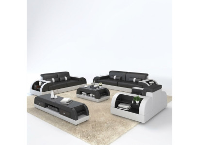 Zestaw sofowy Kanapa Podkładka Sofa 3+1 Kompletny zestaw Obcios Design Skóra 2-częściowy.