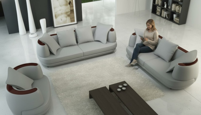 Skórzana sofa USB Zestaw sofowy 3+2+1 Kanapa Siedziba Podkładka Sofa Ustawić Zestaw Obcios