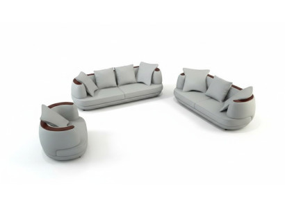 Skórzana sofa USB Zestaw sofowy 3+2+1 Kanapa Siedziba Podkładka Sofa Ustawić Zestaw Obcios