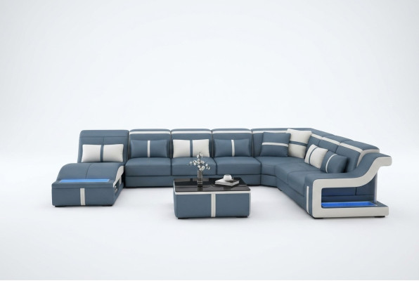 Żywy krajobraz Narożnikowa kanapa Sofa Couch U Shape Podkładka Couchen Skóra Design Illuminated