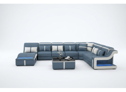 Żywy krajobraz Narożnikowa kanapa Sofa Couch U Shape Podkładka Couchen Skóra Design Illuminated