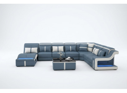 Żywy krajobraz Narożnikowa kanapa Sofa Couch U Shape Podkładka Couchen Skóra Design Illuminated