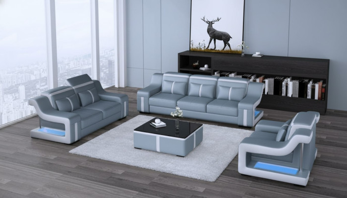 Zestaw sofowy 3+1 miejsce do siedzenia G8047D Kanapa Podkładka Siedziba Ustawić Sofa Salon Skóra