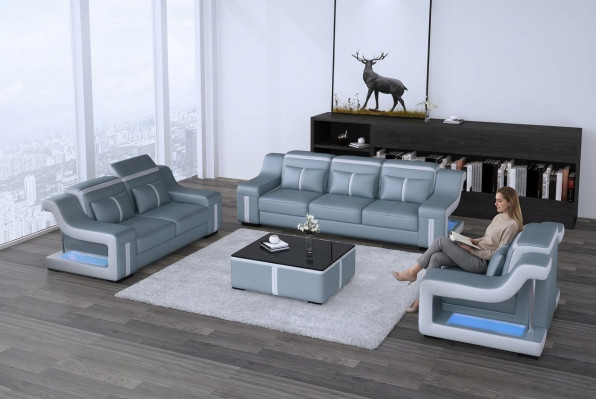 Designerska kanapa wielofunkcyjna Relaks sofa Skóra Podkładka kanapy trzyosobowa 3-osobowa nowa