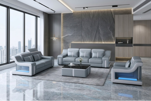 Designerska kanapa wielofunkcyjna Relaks sofa Skóra Podkładka kanapy trzyosobowa 3-osobowa nowa