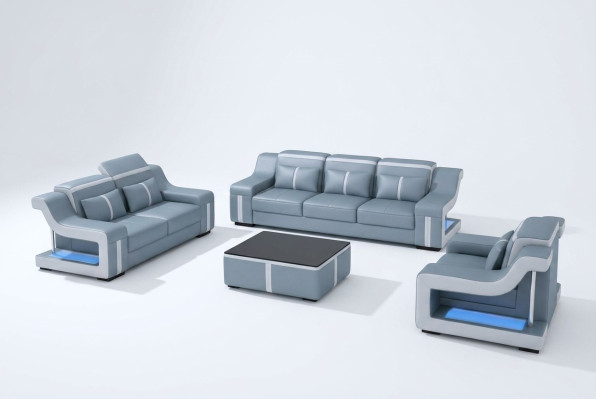 Designerska kanapa wielofunkcyjna Relaks sofa Skóra Podkładka kanapy trzyosobowa 3-osobowa nowa