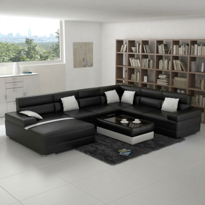 Skórzana sofa kanapa Żywy krajobraz Narożnik kanapa Narożnik Ustaw Design Nowoczesna Sofa UForm USB