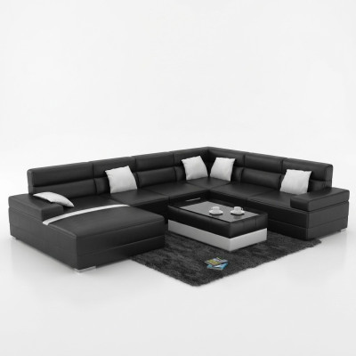 Skórzana sofa kanapa Żywy krajobraz Narożnik kanapa Narożnik Ustaw Design Nowoczesna Sofa UForm USB