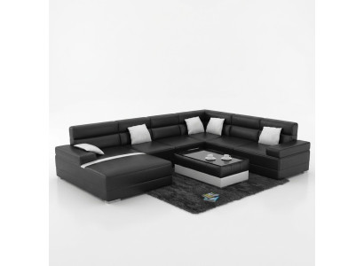 Skórzana sofa kanapa Żywy krajobraz Narożnik kanapa Narożnik Ustaw Design Nowoczesna Sofa UForm USB
