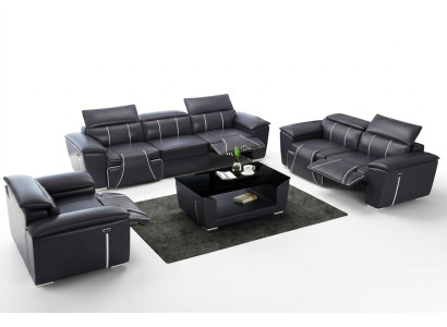 Zestaw sofowy Couch Podkładka Sofa 3+3 Kompletny zestaw Design Skóra 2-częściowy. Obcios