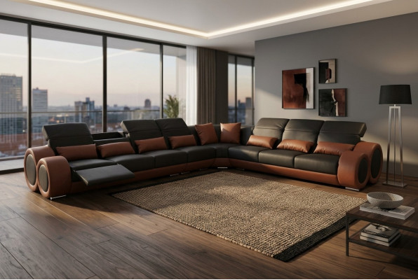 Design Narożnik Couch z USB Podkładka Sofa Skóra Siedziba Ustawić Nowoczesne Sofy Siedziba Nowe