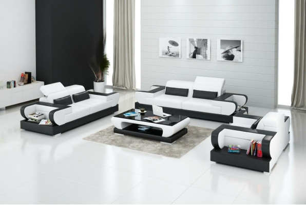 Skórzana sofa kanapa Żywy krajobraz 3+2+1 miejsce do siedzenia Ustawić Design Nowoczesna Sofa na USB