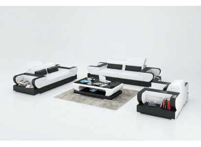 Skórzana sofa kanapa Żywy krajobraz 3+2+1 miejsce do siedzenia Ustawić Design Nowoczesna Sofa na USB