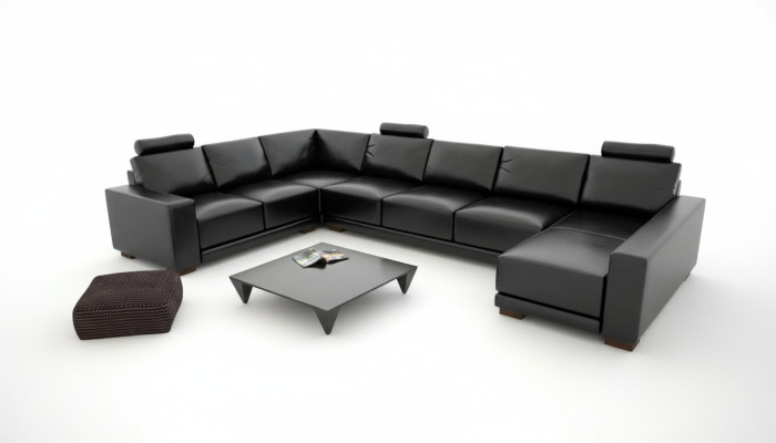 Skórzana sofa kanapa Żywy krajobraz Narożnik kanapa Narożnik Ustaw Design Nowoczesna Sofa z USB