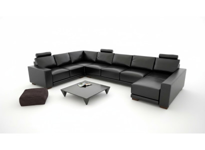 Skórzana sofa kanapa Żywy krajobraz Narożnik kanapa Narożnik Ustaw Design Nowoczesna Sofa z USB