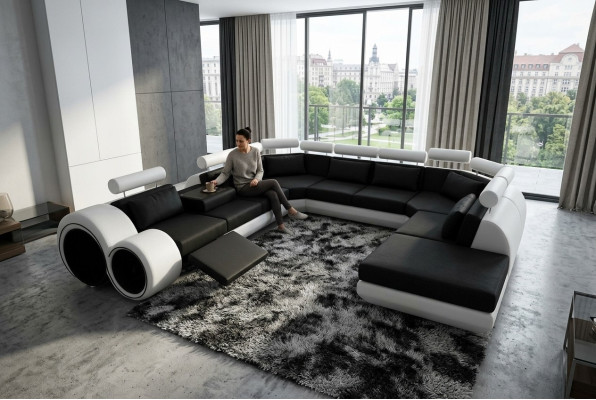 XXL Big Designer Sofa Couch Podkładka Ustawić Żywy krajobraz Skórzana sofa na USB