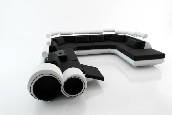 XXL Big Designer Sofa Couch Podkładka Ustawić Żywy krajobraz Skórzana sofa na USB