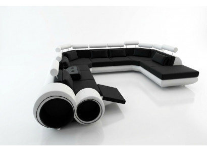 XXL Big Designer Sofa Couch Podkładka Ustawić Żywy krajobraz Skórzana sofa na USB