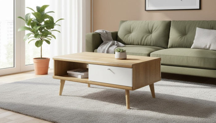 Nowoczesny stolik kawowy Tabela design stoły Drewniany kredens do salonu