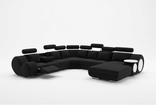 Sofa Designer Żywy krajobraz Kształt U Couch Narożnikowa kanapa z USB Podkładka Ustawić Sofy