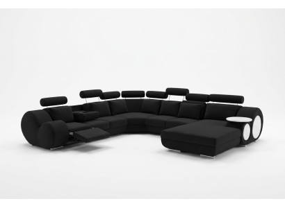 Sofa Designer Żywy krajobraz Kształt U Couch Narożnikowa kanapa z USB Podkładka Ustawić Sofy