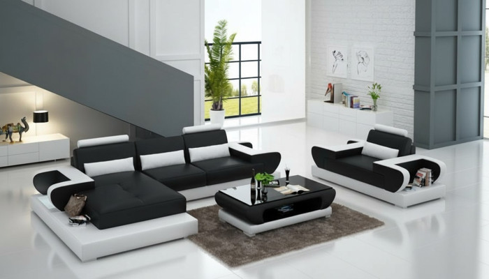 Design XXL Duża Sofa z USB, Narożnikowa kanapa skórzana kanapa Podkładka Narożnik Żywy krajobraz