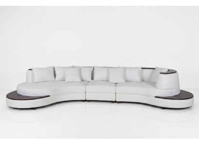 Luxury Living Narożnik Skóra Ustawić Podkładkę XXL Duża Sofa z USB UForm Narożnik Krajobraz