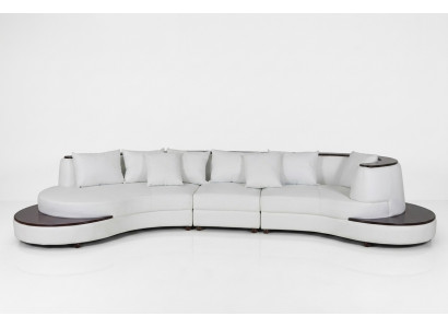 Luxury Living Narożnik Skóra Ustawić Podkładkę XXL Duża Sofa z USB UForm Narożnik Krajobraz