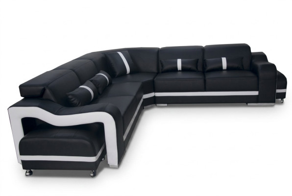 Skórzana Sofa Kanapa Żywy krajobraz Ustawić Design Nowoczesna Narożnik Sofa L-Shape +USB Nowość